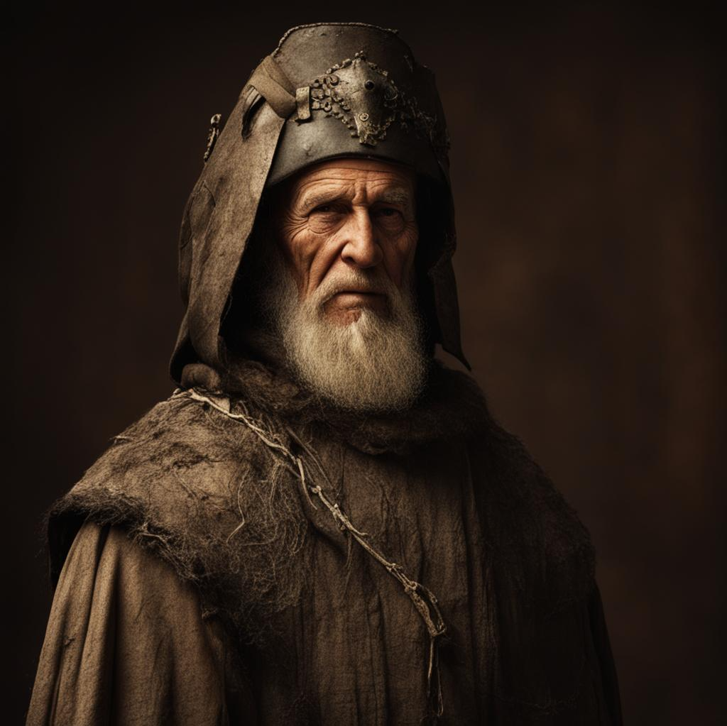 Чудак из Развалин. Маг. Один из главных персонажей. Без прокачки. При необходимости путешествует в резерве. Картинка создана мною в студии Kandinsky 3.0