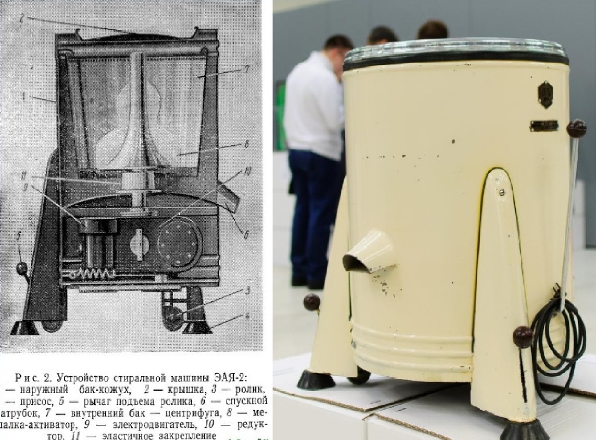 Первая стиральная машина в СССР, стоила копейки, работала долго и была похожа на небольшой космический корабль!