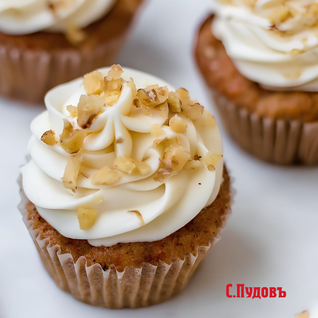 Морковные капкейки из цельнозерновой муки