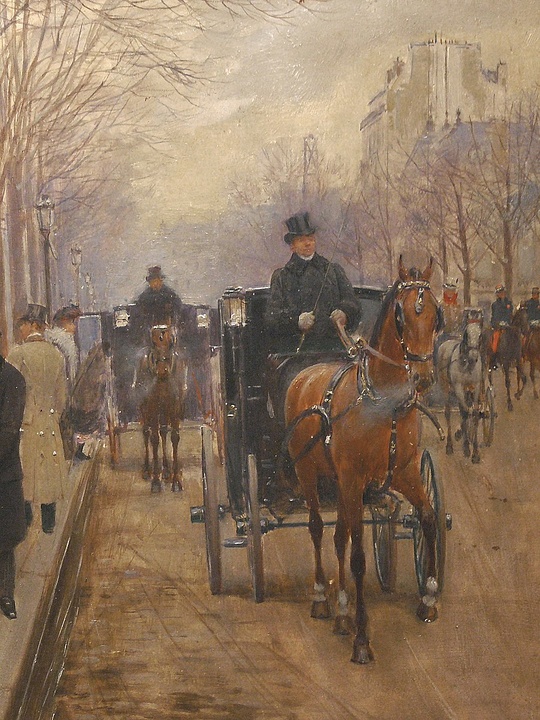Жан Беро, "После службы в церкви Святой Троицы", деталь, 1900 г.