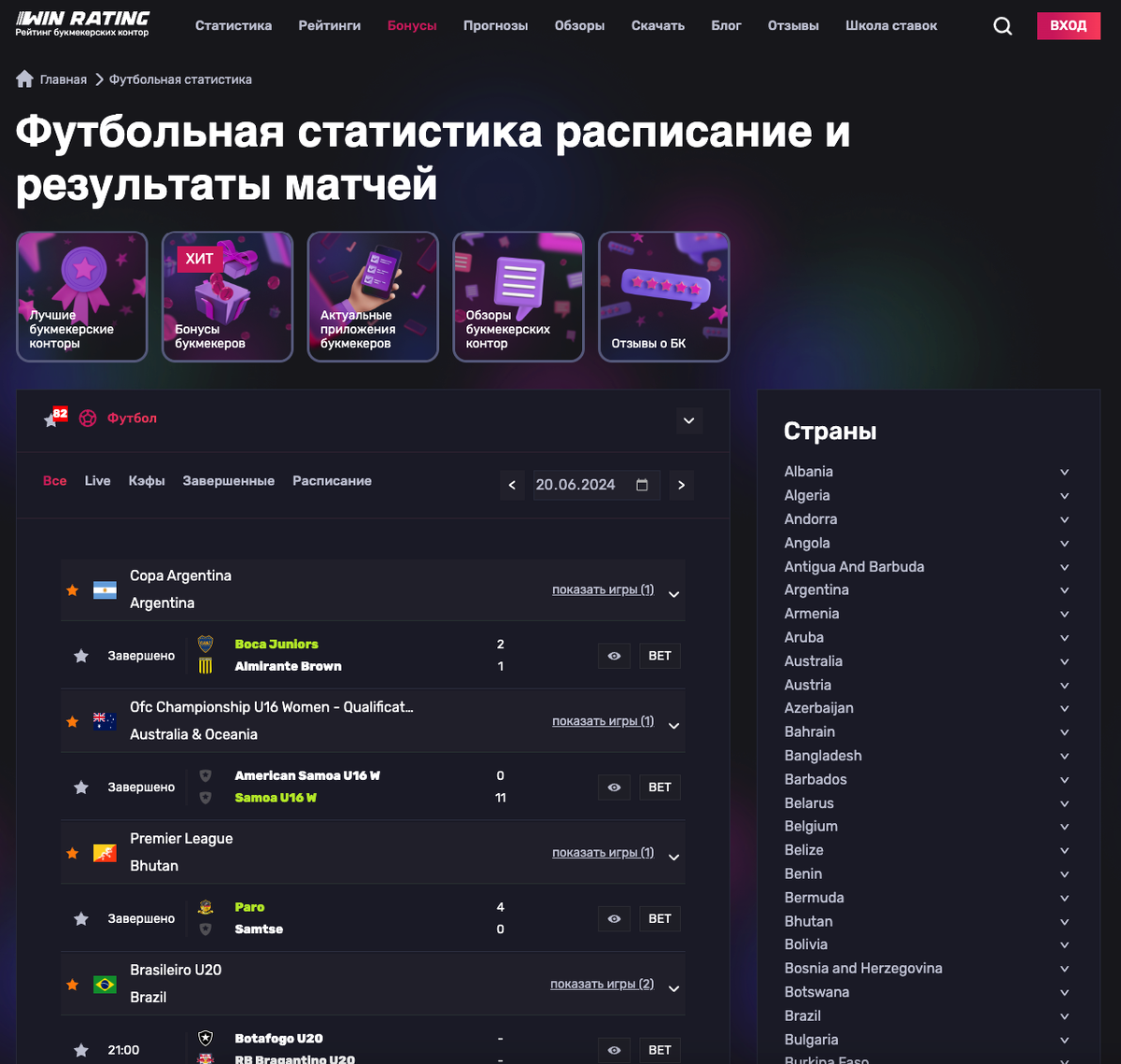 Футбольная статистика