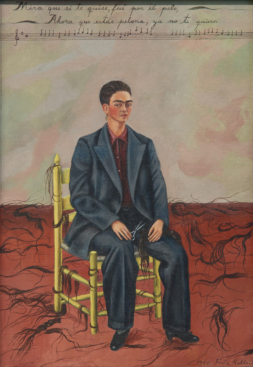 Фрида Кало. «Автопортрет с обрезанными волосами», 1940