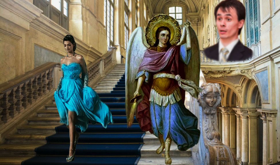 Аллегория. Алина в смятении убегает, желая Андрею кары небесной