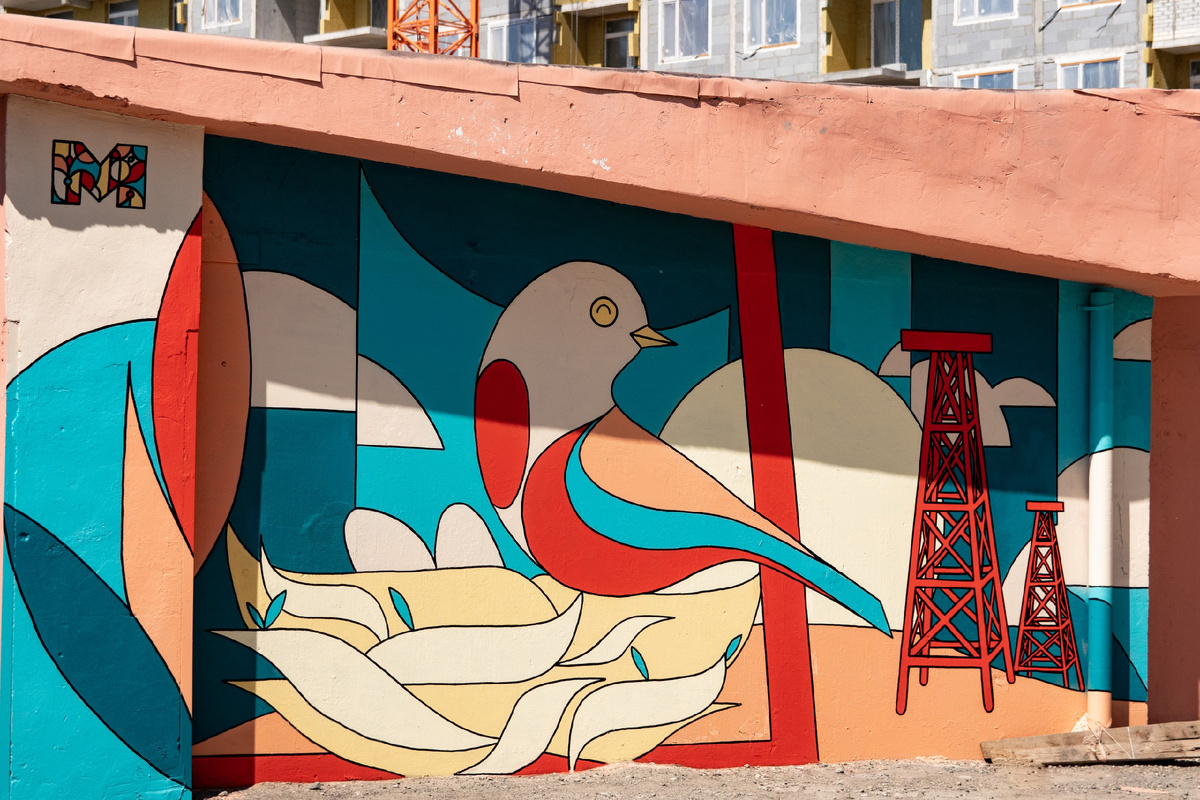 Уникальное граффити, посвященное семейным ценностям 