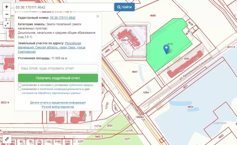     Источник: Публичная кадастровая карта Омской области