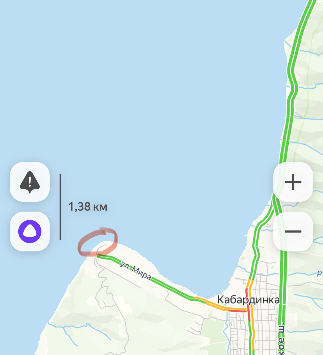 Кабардинка. Узкая дорога, отмеченная на карте, это старт пешего маршрута