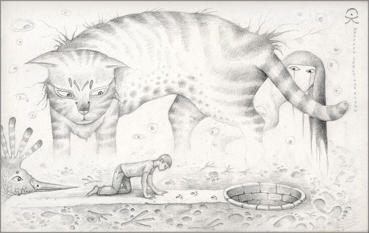 Арт посвященный книге Харуки Мураками "Хроники Заводной Птицы" 