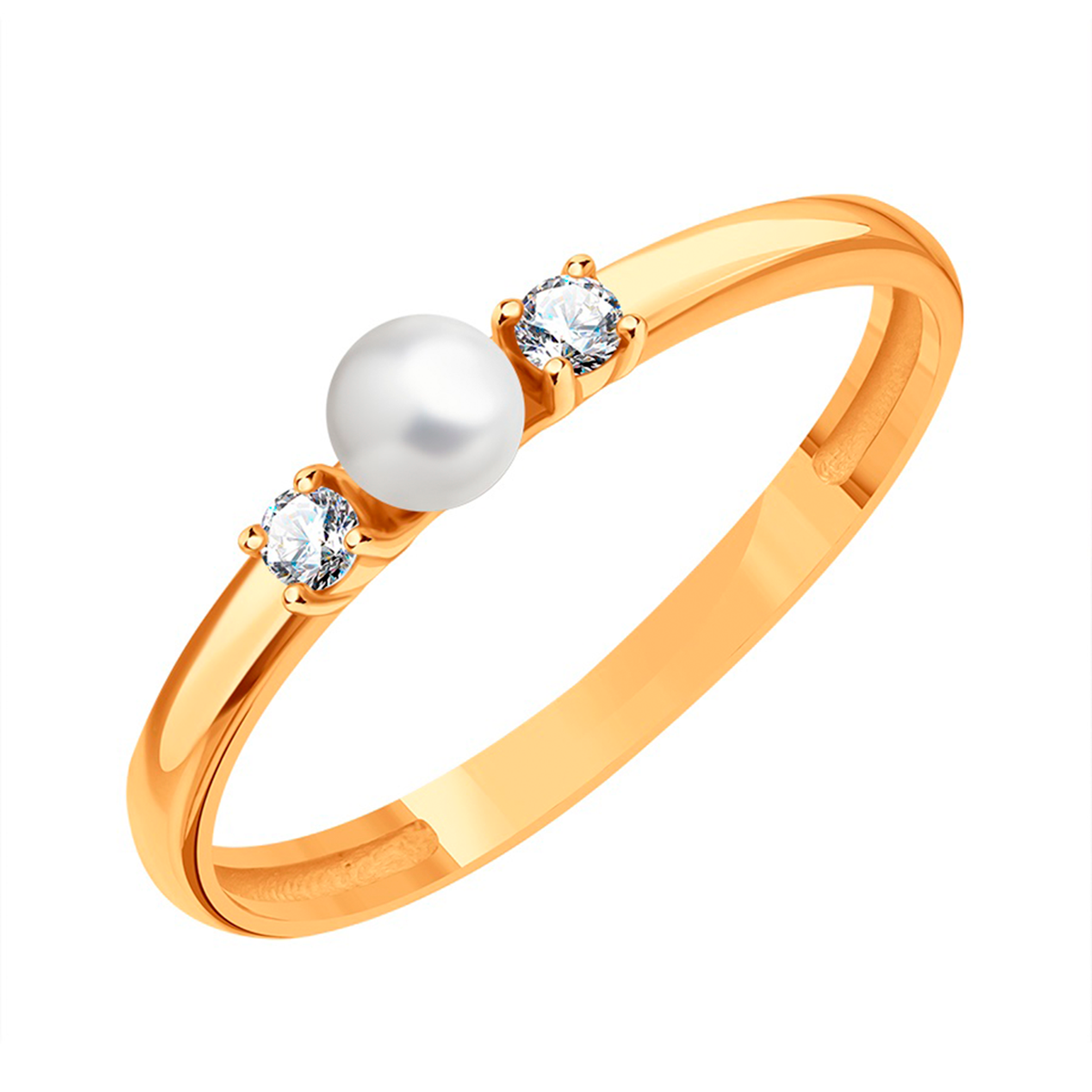 арт. ZS94129 - красное золото, жемчуг, фианит