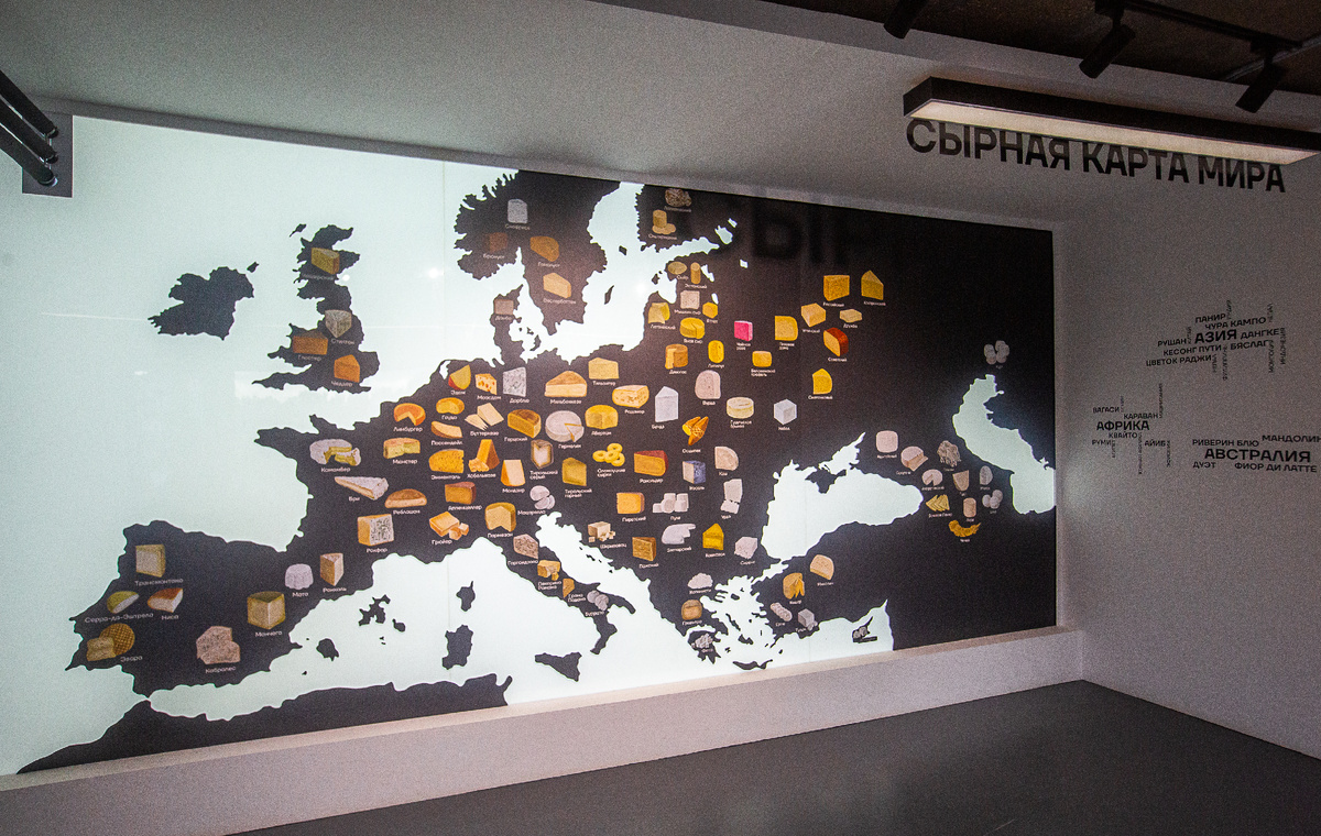 Сырная карта. Музей истории производства сыра "СырКультПросвет" при Угличском сыродельно-молочном заводе. Углич, Ярославская область. Фото автора статьи 