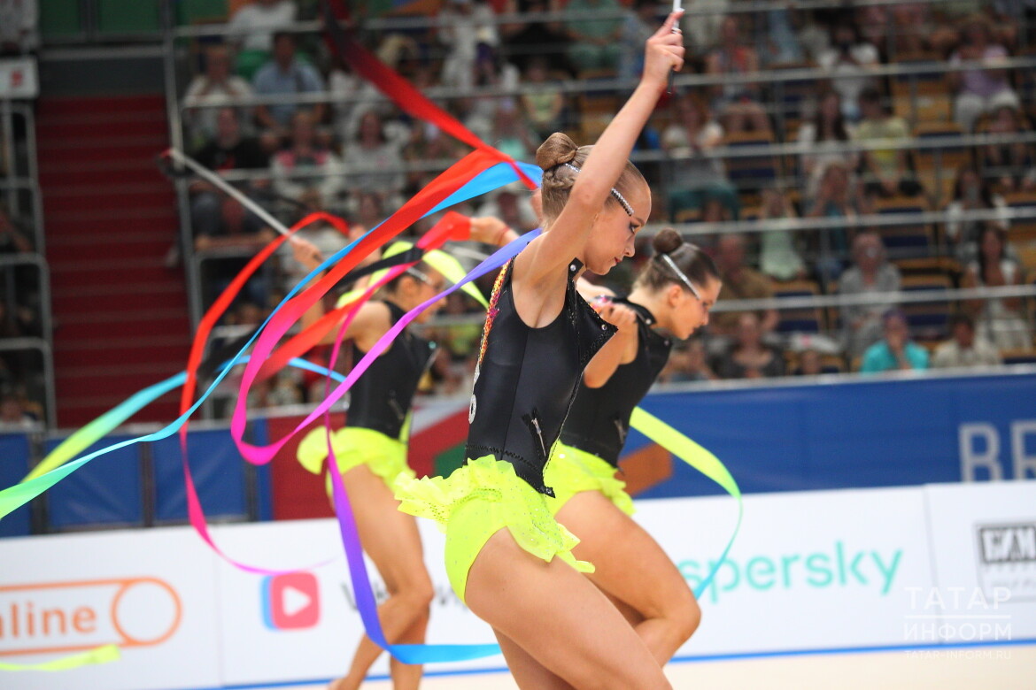 ​Сегодня в Центре гимнастики прошли первые финалы по художественной гимнастике среди юниорок. Фото: © Михаил Захаров / «Татар-информ»