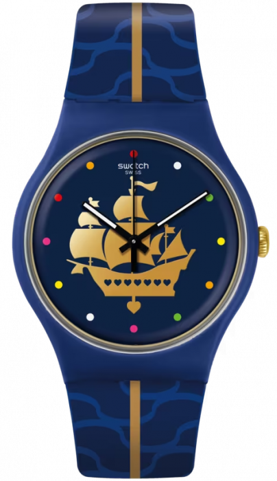 На циферблате изображение корабля со шпиля здания Адмиралтейства – одного из самых культовых символов Санкт-Петербурга.