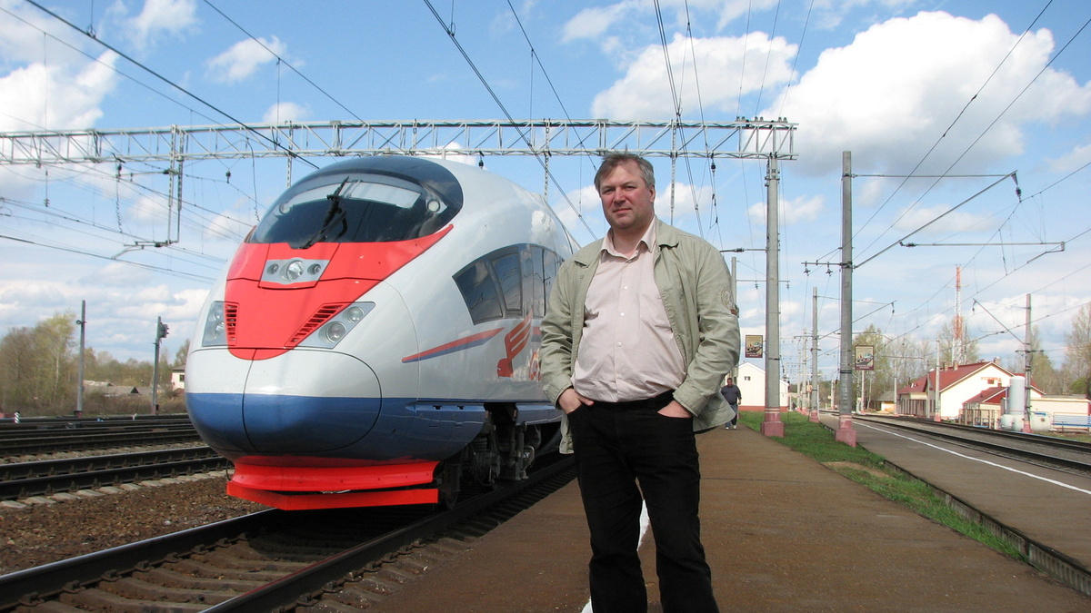 Назаров О.Н. на испытаниях электропоезда Сапсан