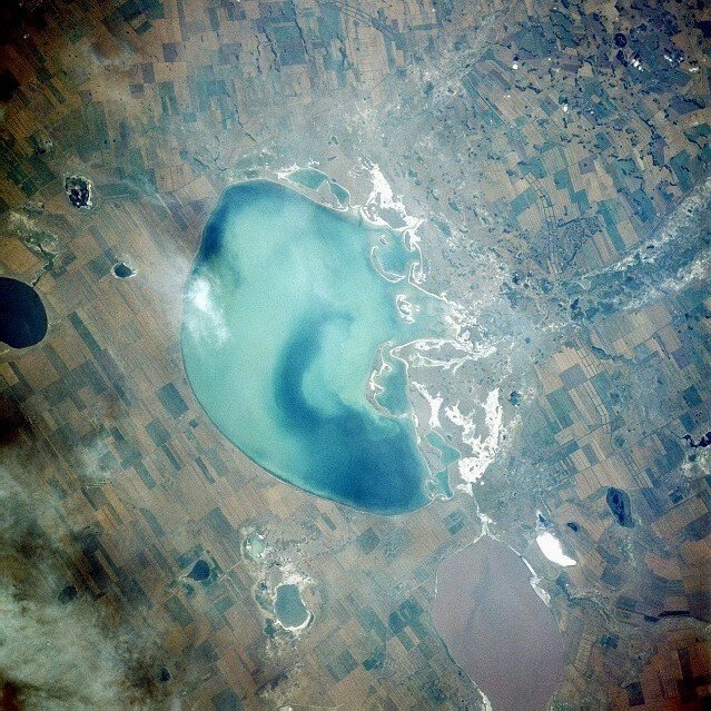 Снимок Кулундинского озера из космоса. Автор: NASA