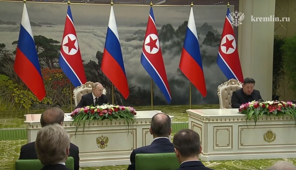 ​Для России и КНДР визит Владимир а Путина стал кульминацией коренной перезагрузки в отношениях, наблюдаемой в последнее время Фото: скриншот видео