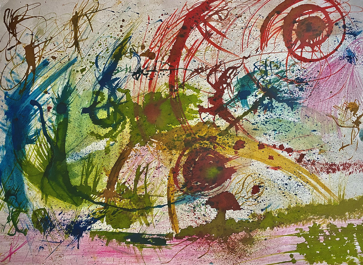 Картина представляет собой абстрактное произведение, которое кажется связанным с мирами, находящимися за пределами нашего понимания. Яркие и загадочные тона создают ощущение таинственности и непостижимости. Визуальные элементы картины могут вызывать ассоциации с необычными формами и структурами, напоминая о существовании чего-то большего, чем то, что мы можем видеть и понять. Эта картина приглашает зрителя заглянуть за границы обыденной реальности и вообразить что-то необычное и недоступное для нашего рационального понимания.