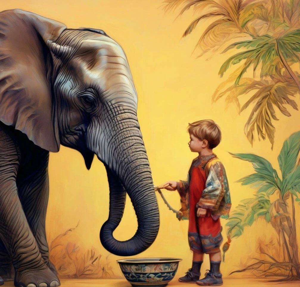 Ну что, слон, съешь за меня немного каши?