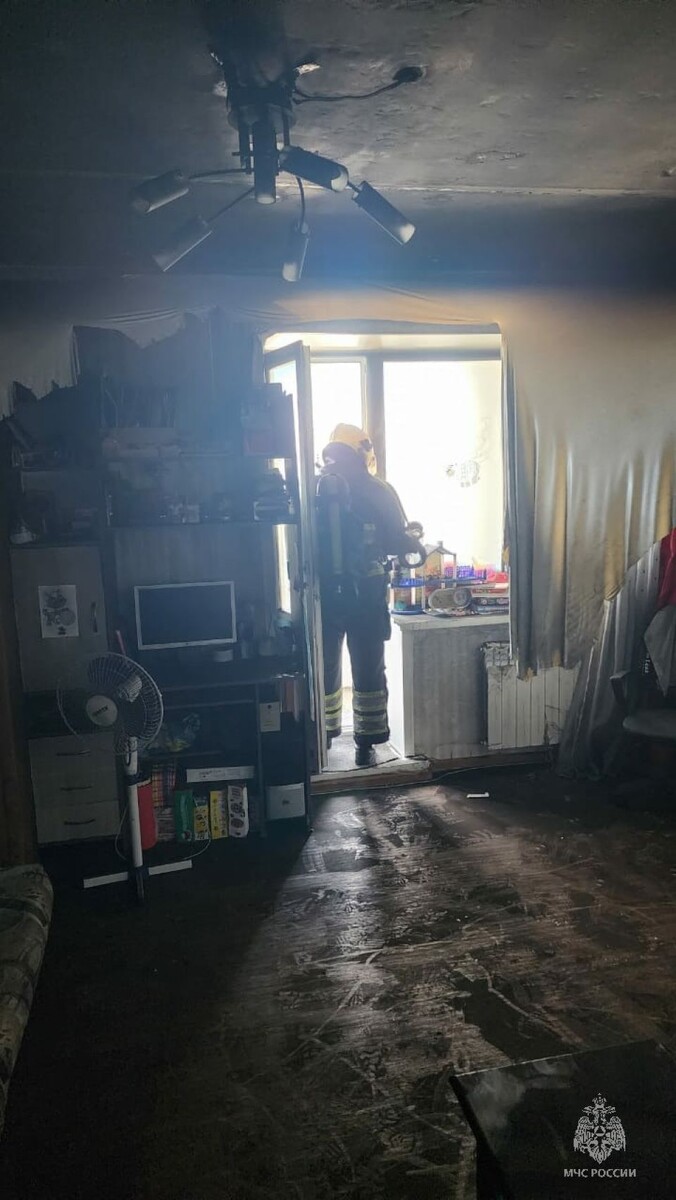    Пожар на улице Анатолия. Источник: t.me/mchs_altkray