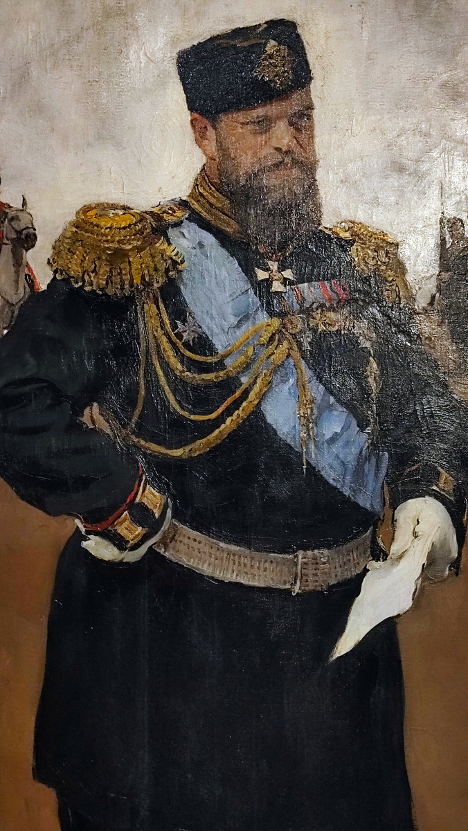 Император Аленксандр III с рапортом в руке. Художник Валентин Серов. 1900 год.