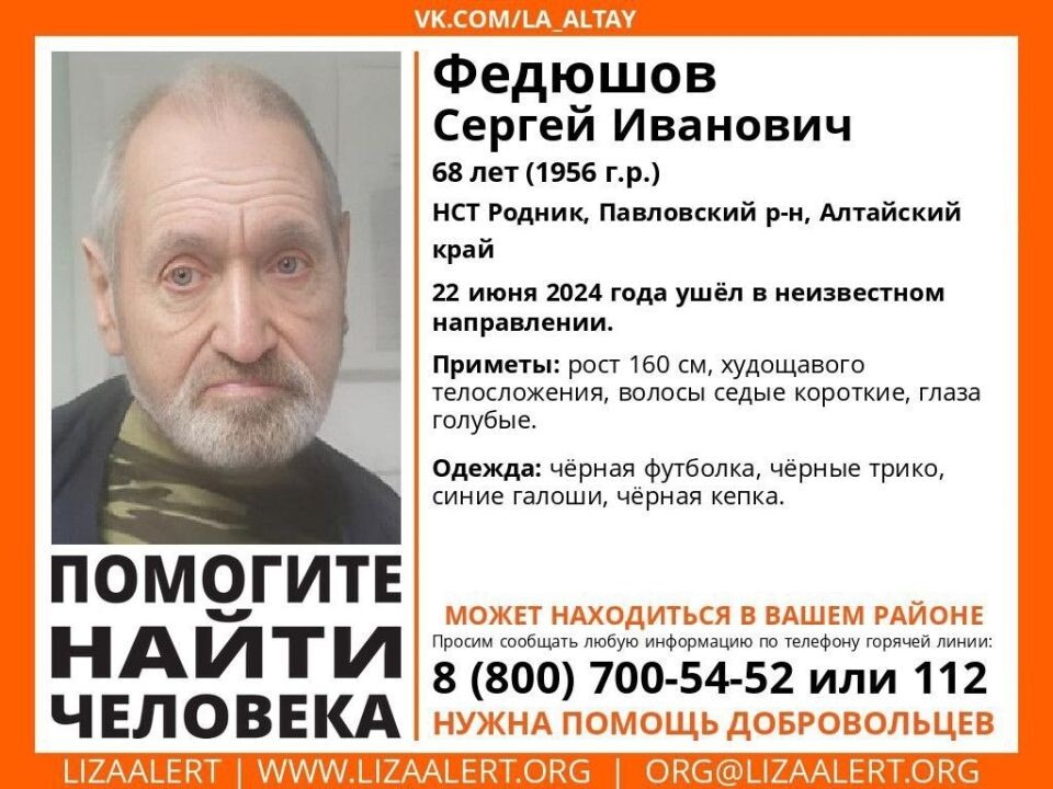   Ориентировка. Источник: ЛизаАлерт
