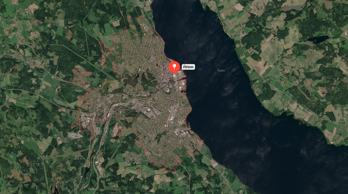 Норвежский город Йёвик. Источник изображения: Яндекс Карты