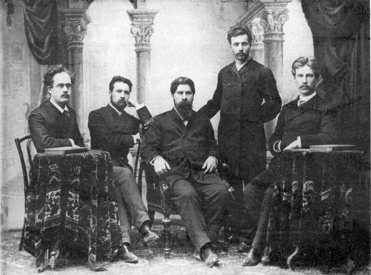 Сотрудники кафедры психиатрии Казанского университета. Колотинский С.Д., Воротынский Б.И., Бехтерев В.М., Васильев В.И., Останков П.А.