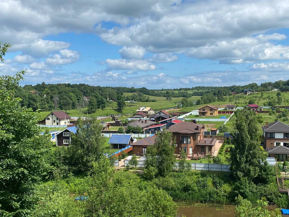 Село Устье Ярославской области. Вид сверху.
