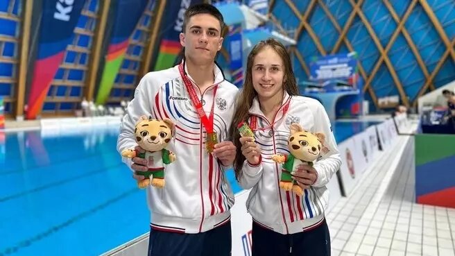 Юлия Тимошинина и Руслан Терновой после победы без соперников в играх БРИКС. Фото: Соцсети