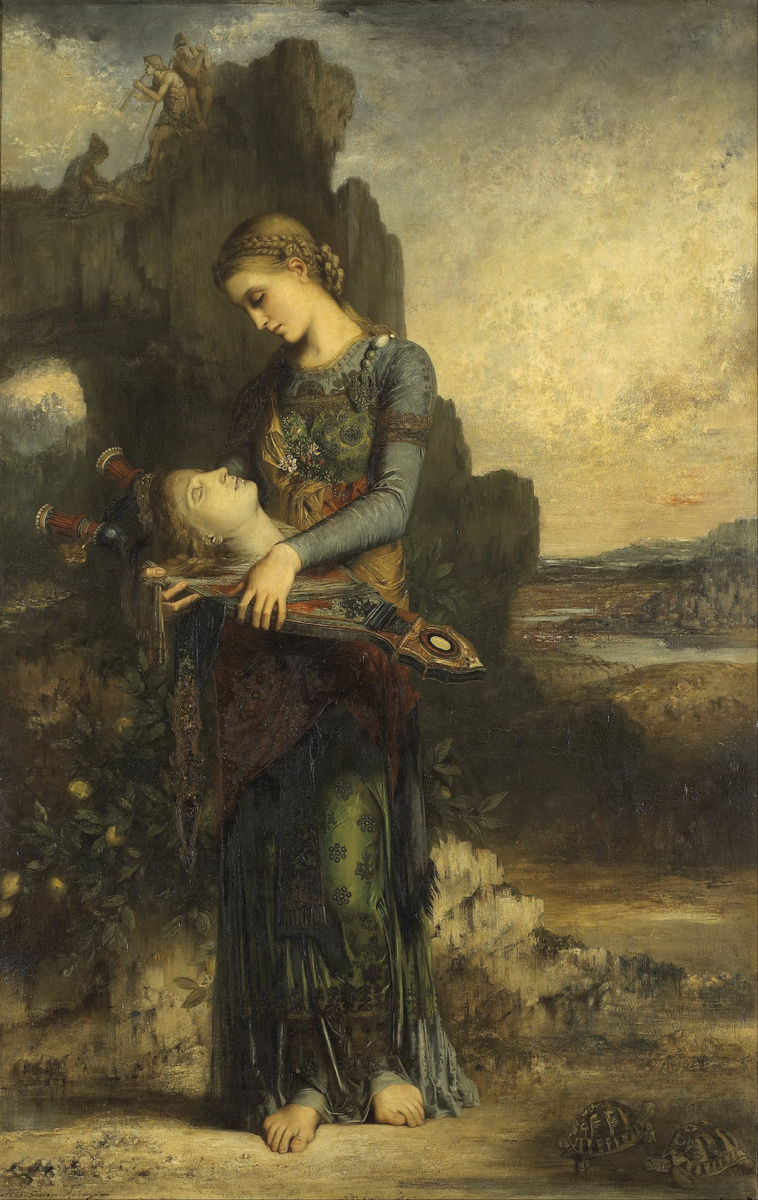 Орфей (Фракийская девушка с головой Орфея на его лире) — Гюстав Моро (1826–1898) // Музей Орсе, Париж.