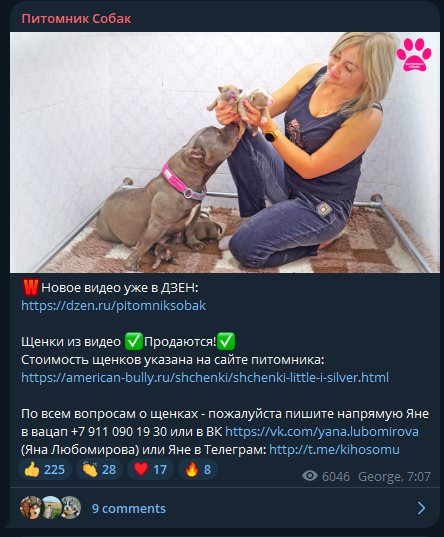 Пример анонса о выходе нового видео. Анонс появляется в телеграм в течении минуты после выхода видео или запуска стрима!