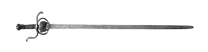 Палаш 1580-1599, полная длина 1240 мм, клинок 980 мм шириной 27 мм, вес 900 граммов. 
Фото - Шведский исторический музей СС0 