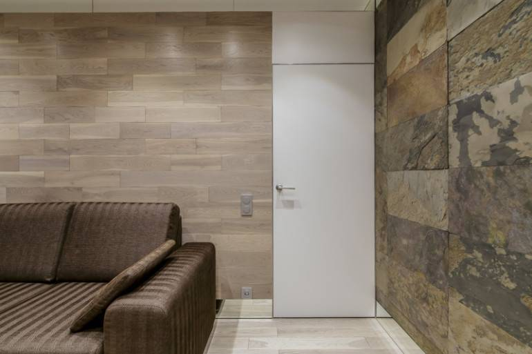 Twilight Maple Laminate flooring installed on an office wall! Easy to do and mak