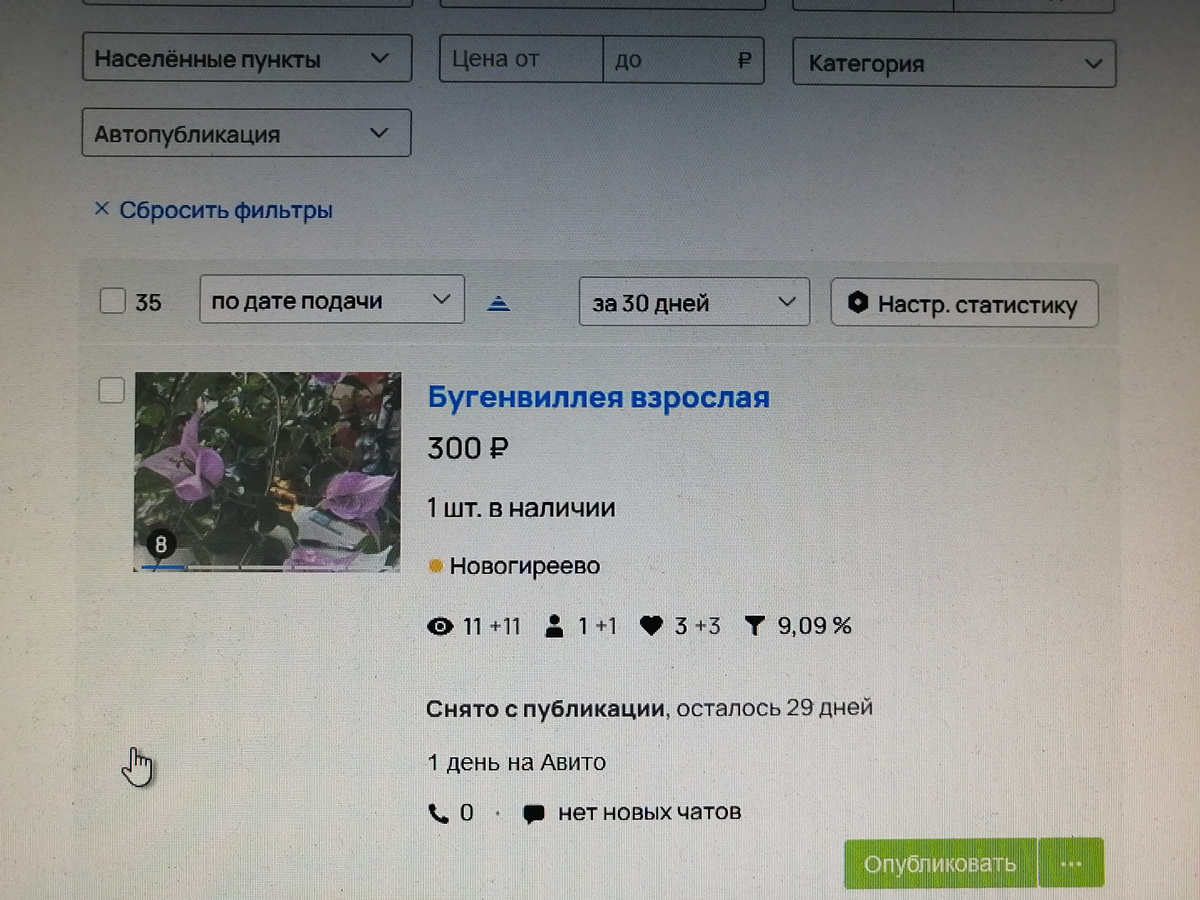 Объявление снято мной с публикации почти сразу же!