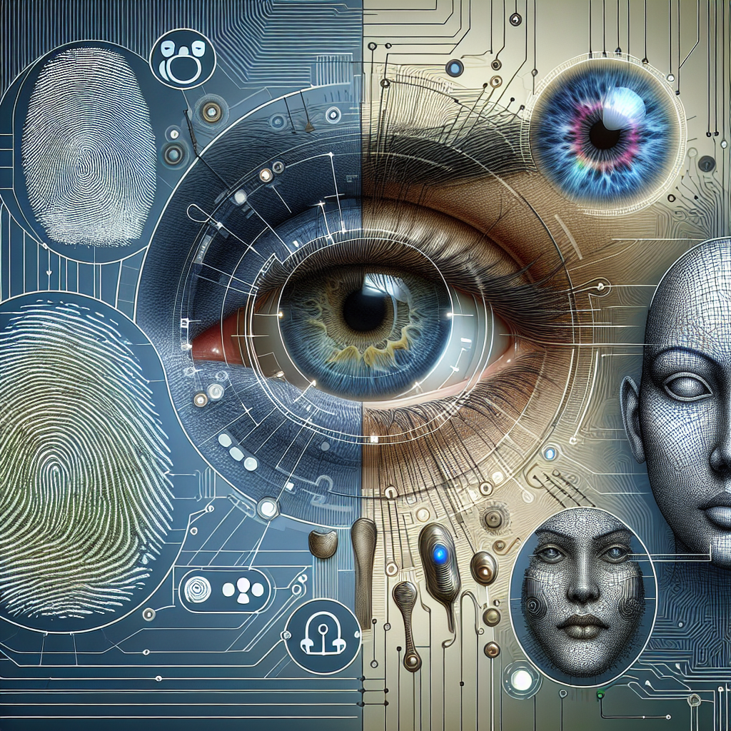 Примеры биометрических данных, отпечатки пальцев, структура лица, радужка глаза, голос.