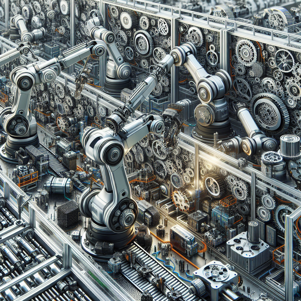 Роботы на производственной линии, работающие 247 без перерывов.