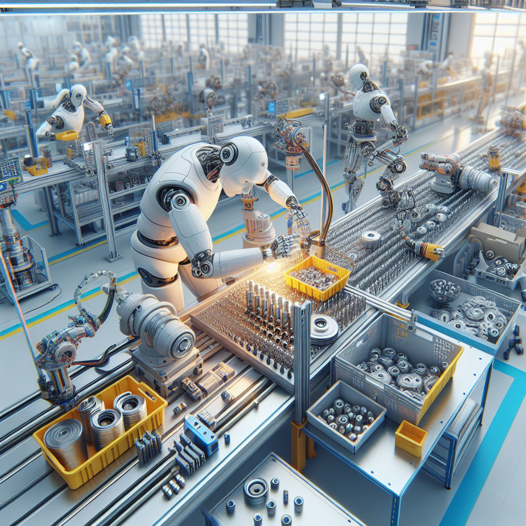 Робот, занимающийся сборкой на производственной линии.