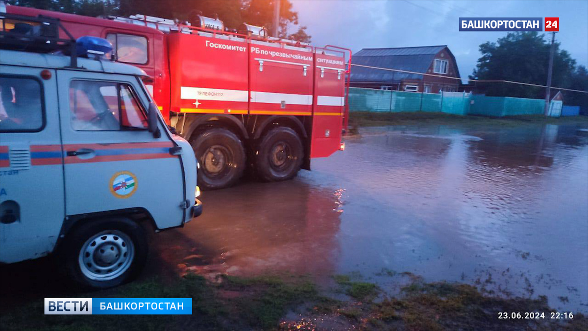    Более 70 придомовых территорий в башкирской деревне подтопило из-за ливня