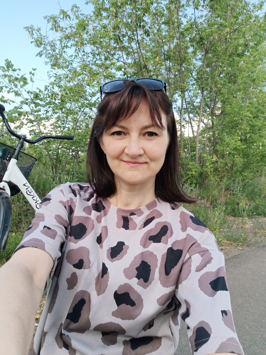 Катались с сыном на велосипеде 