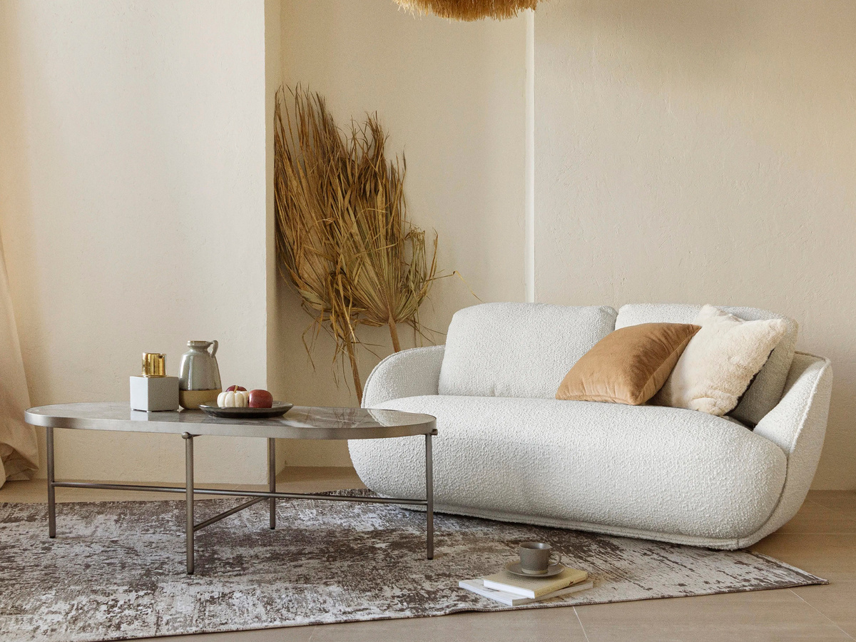 Диван полукруглый Riolo букле белый (код товара 249721