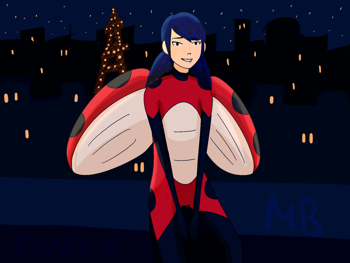 Рисунок Маринетт Мортем - Леди Баг: улыбка на страже добра