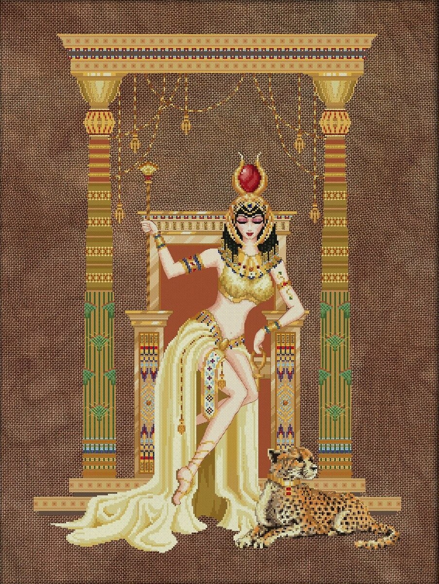 Дизайн Bella Filipina "Cleopatra, Queen Of The Nile", который находится в моих запасах. Специально для этого дизайна я собиралась красить основу вручную. 