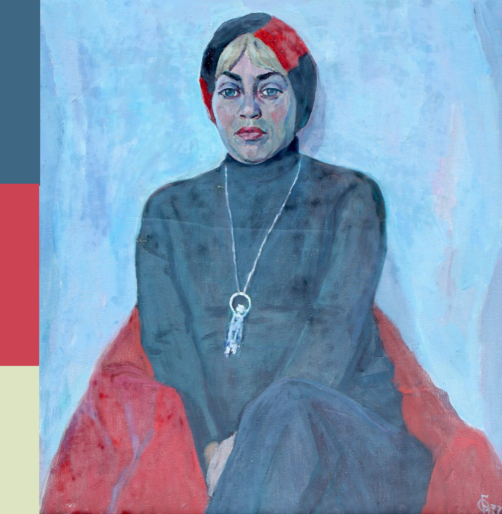 Орест Бетехтин. «Портрет на голубом фоне». х.м. 1977г. Собрание МВЦ "Петербургский художник"