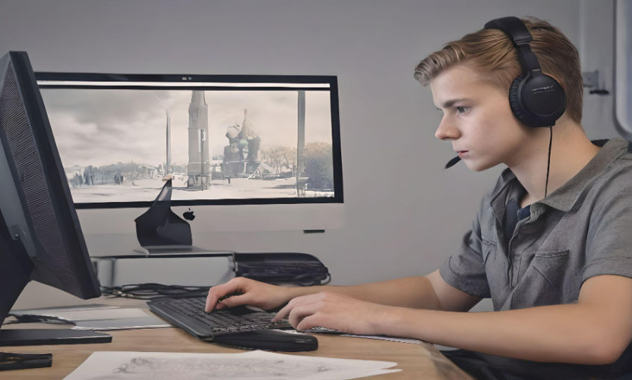 Юный блогер. Иллюстрация сгенерирована нейросетью