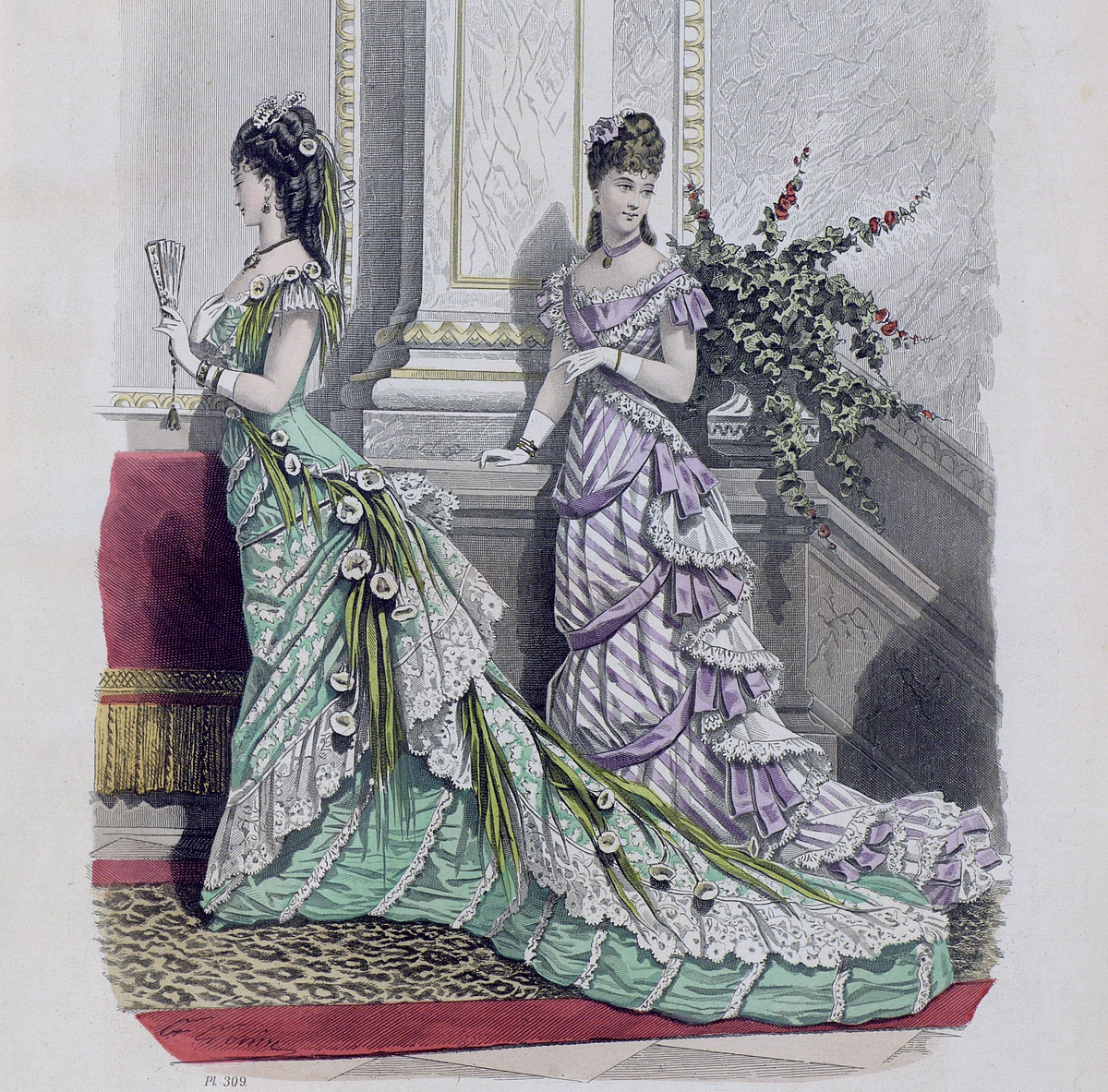 Деталь модной гравюры, журнал "Модный свет", 1878. (с) Из частной коллекции