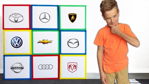 Mark learn popular car brands with cardboard garages