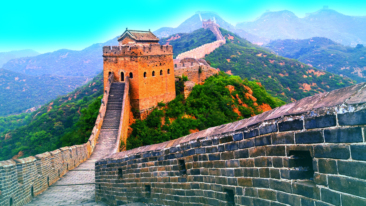 Один из участков Великой Китайской стены. Исходное изображение найдено на 1zoom.me.