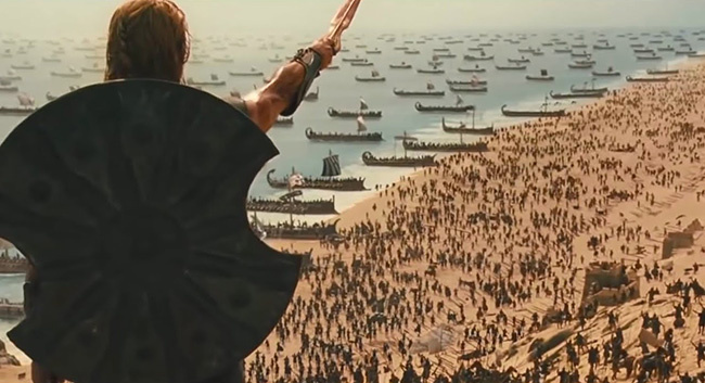 Войско ахейцев высаживается на берегу Трои