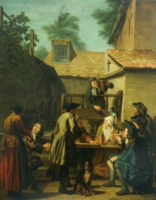 Дворик таверны (1740 г.). Ян Йозеф Хореманс эль Ховен. Открытый источник