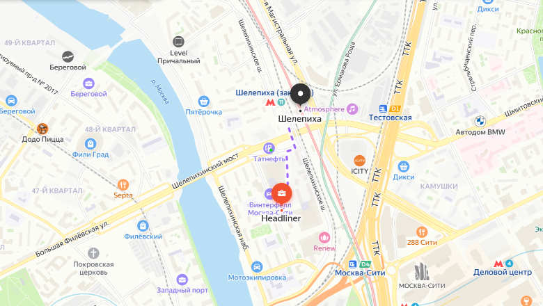 Дорога от жилого комплекса до метро в среднем занимает около 10 минут