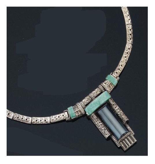 Колье, серебро, амазонит, Sotheby’s 
