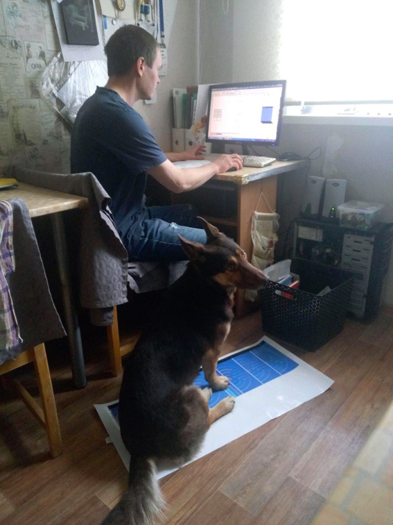 За работой